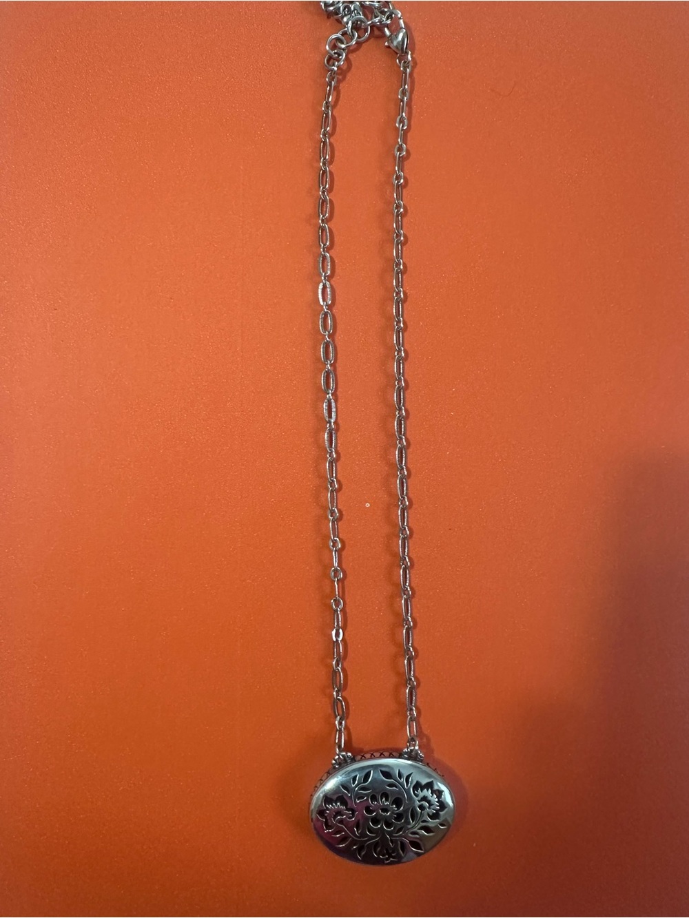 Brighton Silver Floral Locket Necklace